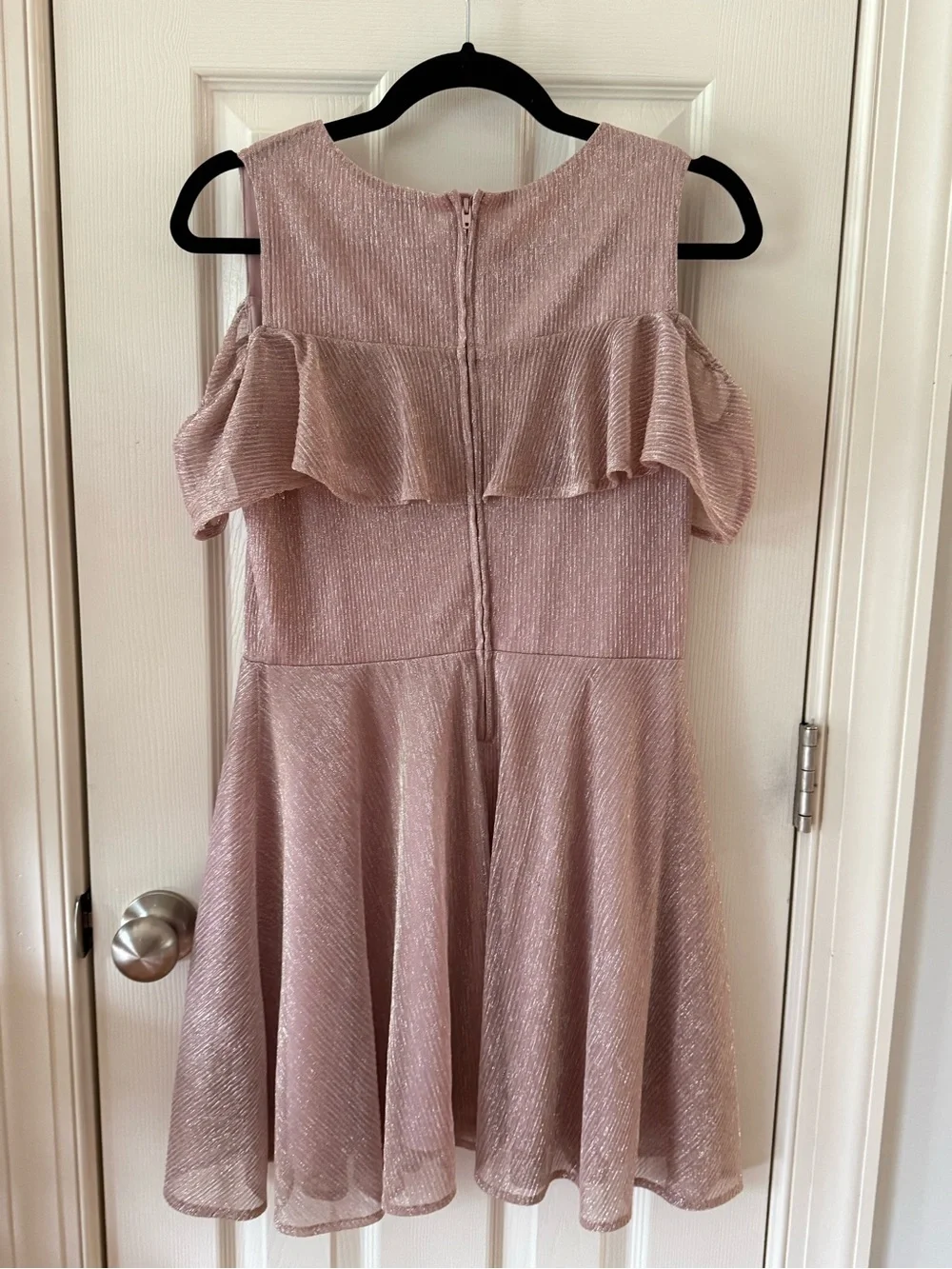 The Children’s Place Girls Pink Shimmer Cold Shoulder Party Dress Size 16